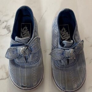 Vans Kids Light Blue Bow Sneakers